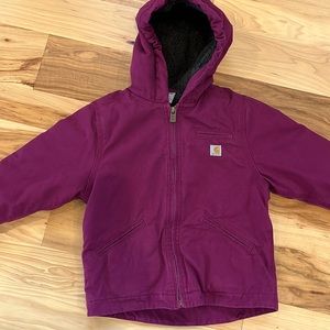 Carhartt girls sherpa coat purple coat xxs 4-5
